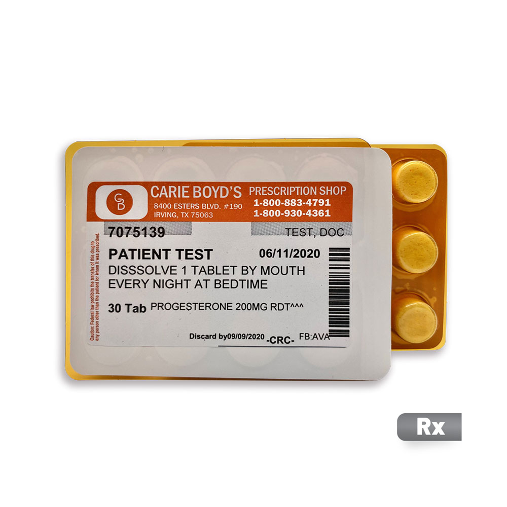 Progesterone Rapid Dissolve Tablets Carie Boyd Pharmaceuticals