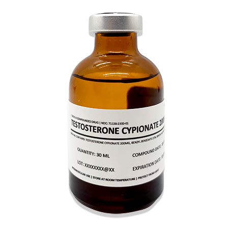 Testosterone Cypionate 200mg injection 30mL vial