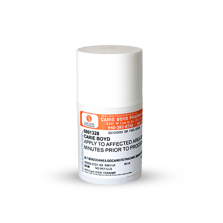 BLT cream topical anesthetic, Rx only.